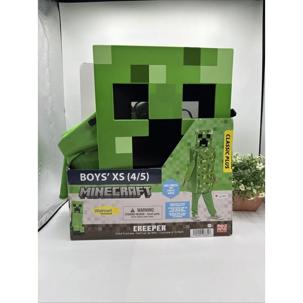 Disguise Minecraft Creeper 3 pc Halloween XS 4/5 Boy Costume Party Birthday Used
